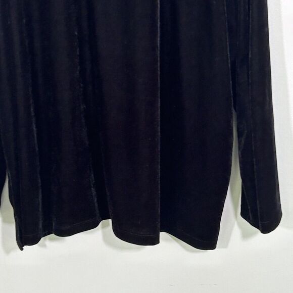 Quacker Factory Velvet Top Size 3x Sequin Neckline Black Shirt Holidays Classic - Picture 4 of 6